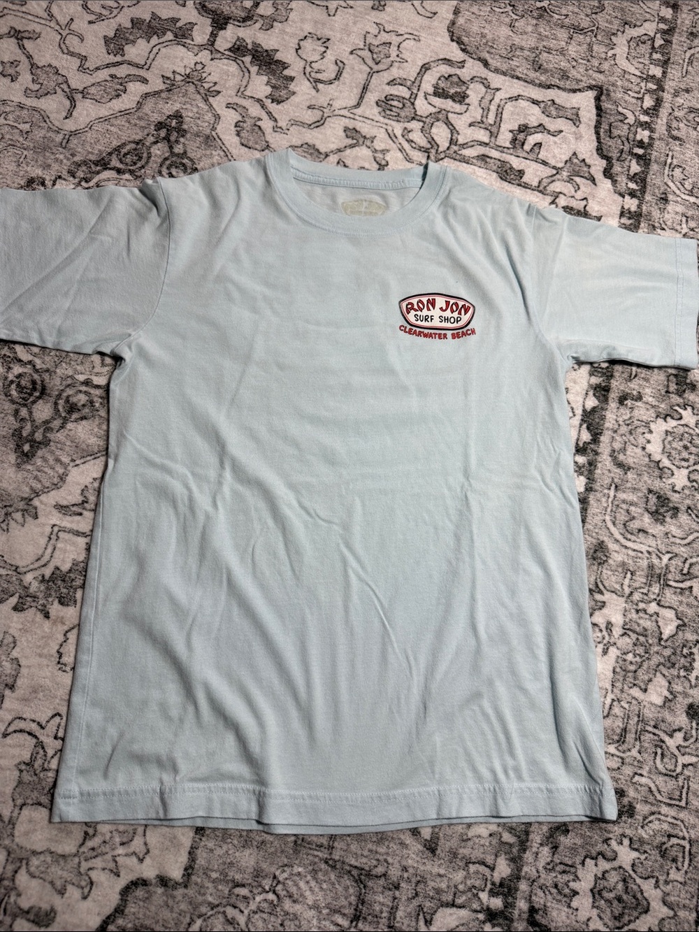 Ron Jon Surf Shop Clearwater Beach Short Sleeve Tee — Light Blue